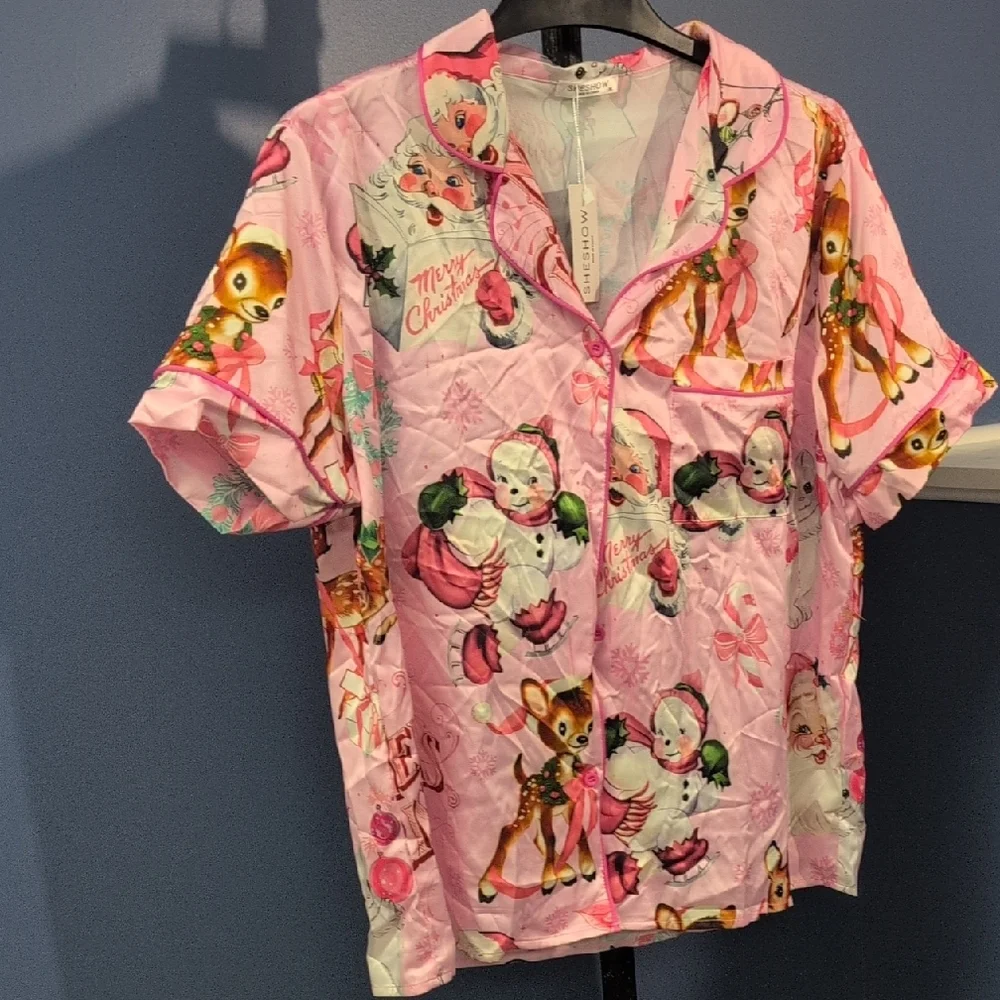 SHESHOW Pink Holiday Pajama Set - Picture 4 of 5